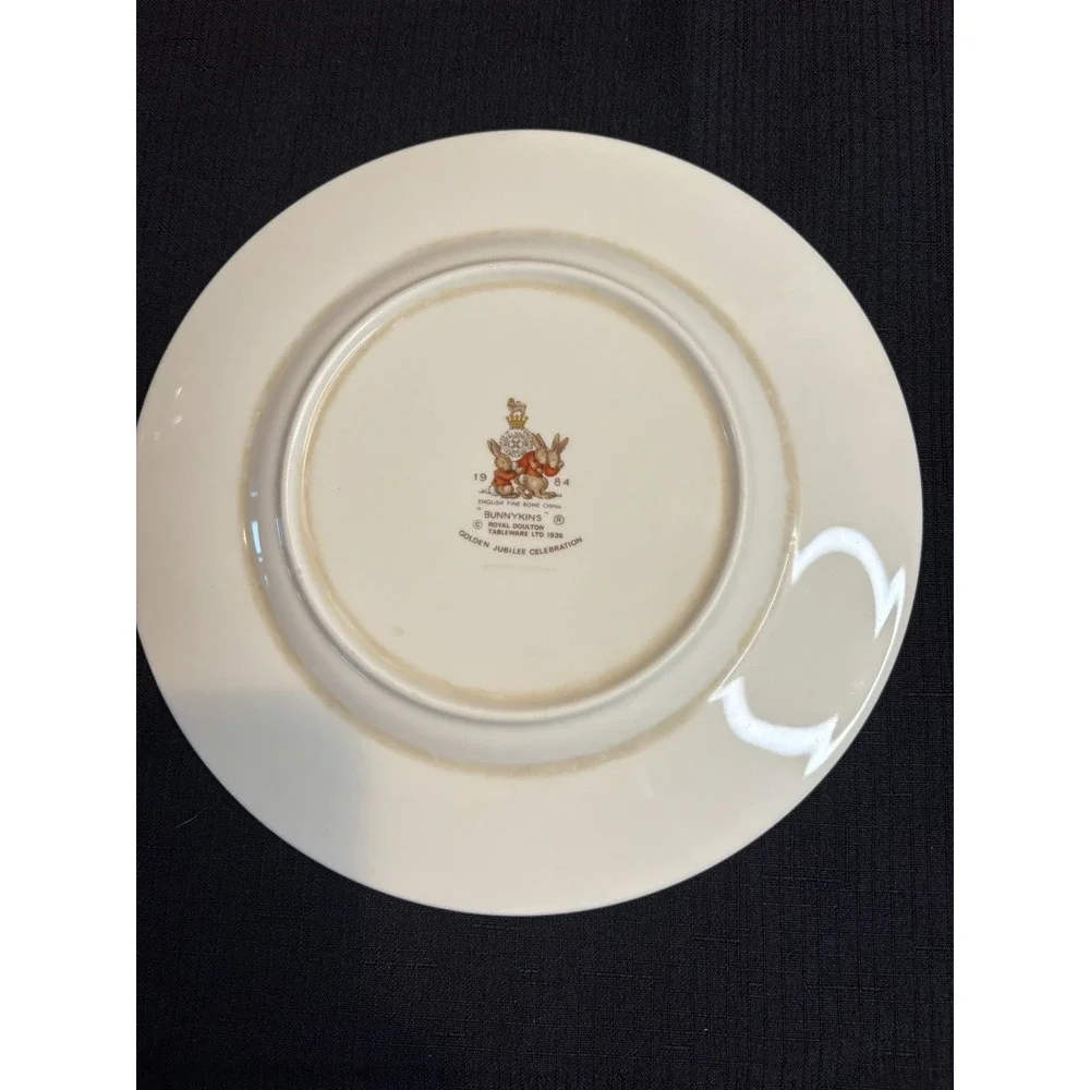Royal Doulton Bunnykins Baking Albion Shape 8in Bone China Salad Plate 1984